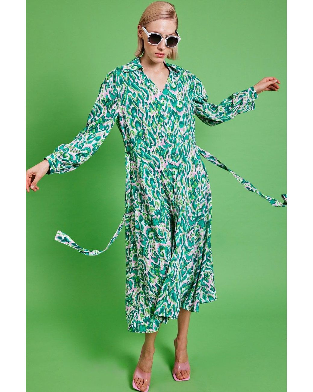 Jayley Green Rayon Oversized Shirt