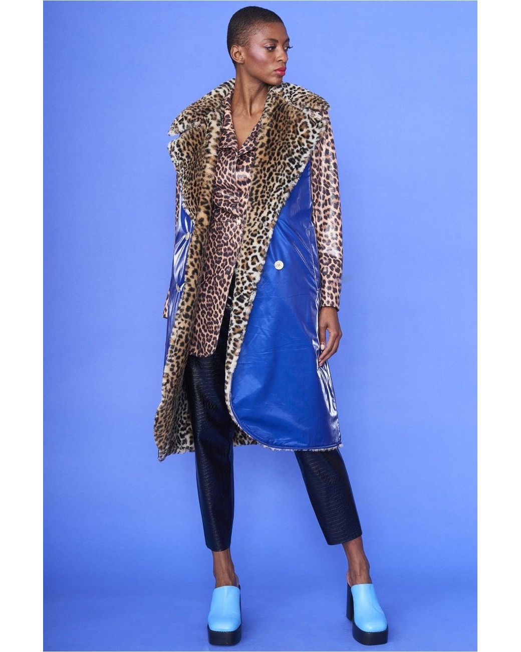 Jayley Blue Reversible Animal Print Vest