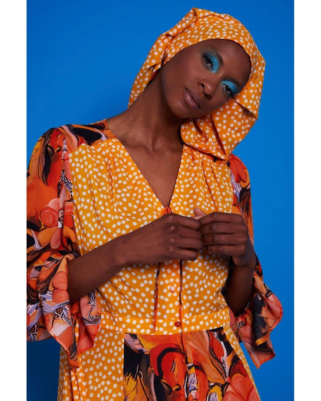 Jayley Blue Rayon Oversized Shirt