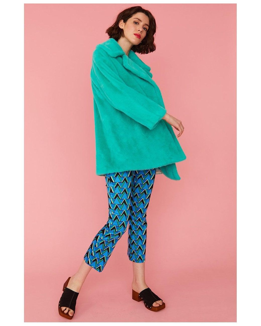 Jayley Green Faux Fur Coat