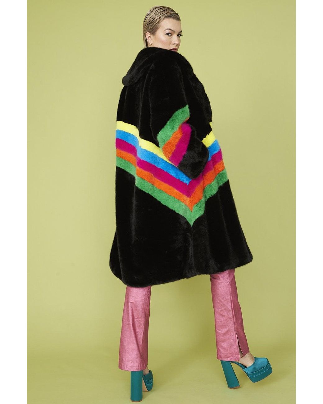 Jayley Green Handmade Eco Faux Fur Coat