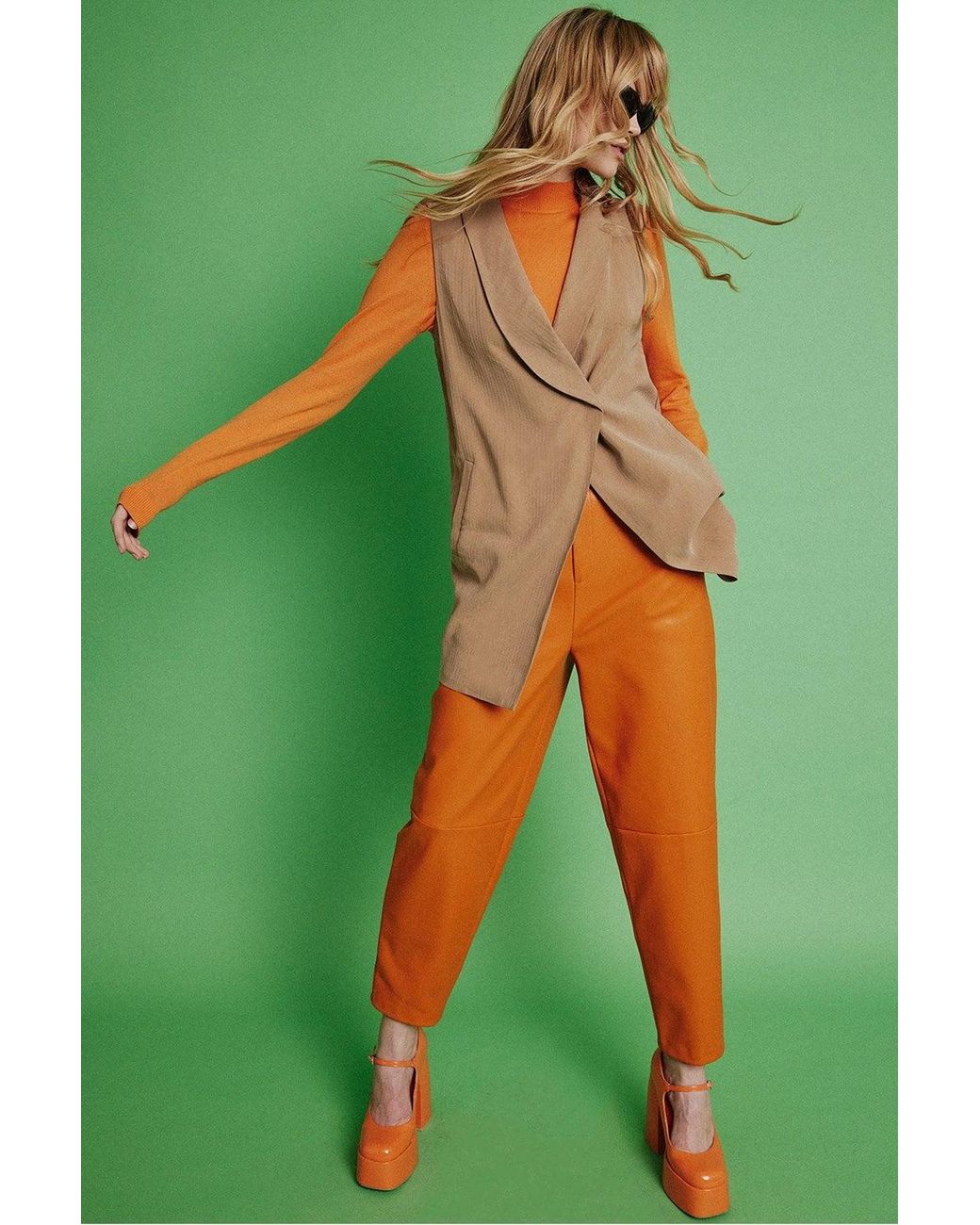 Jayley Green Silk Blend Sleeveless Kimono Jacket