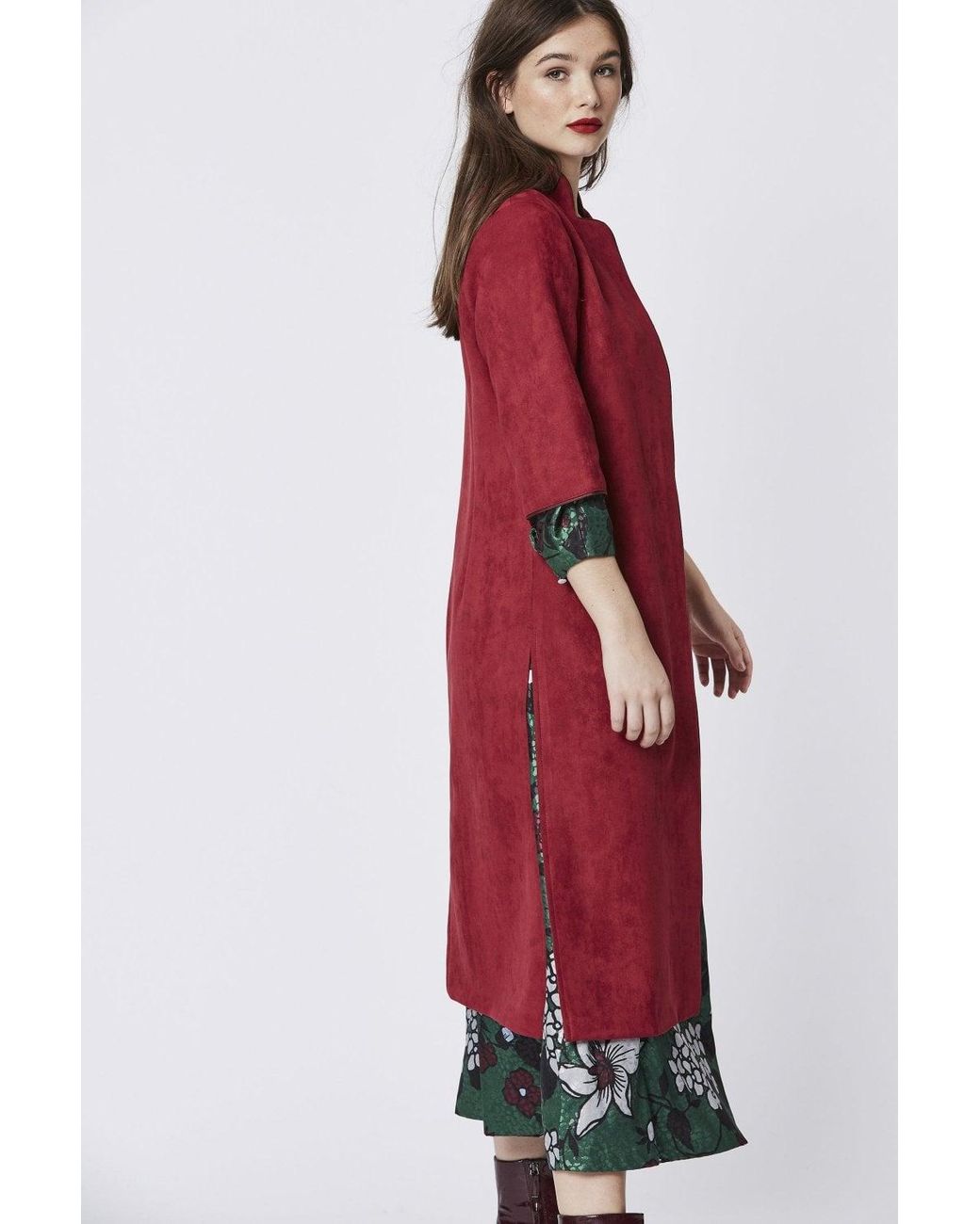 Jayley Green Faux Suede Coat