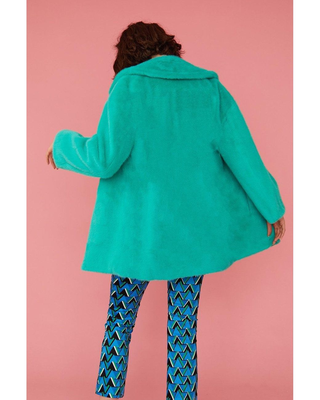 Jayley Green Faux Fur Coat
