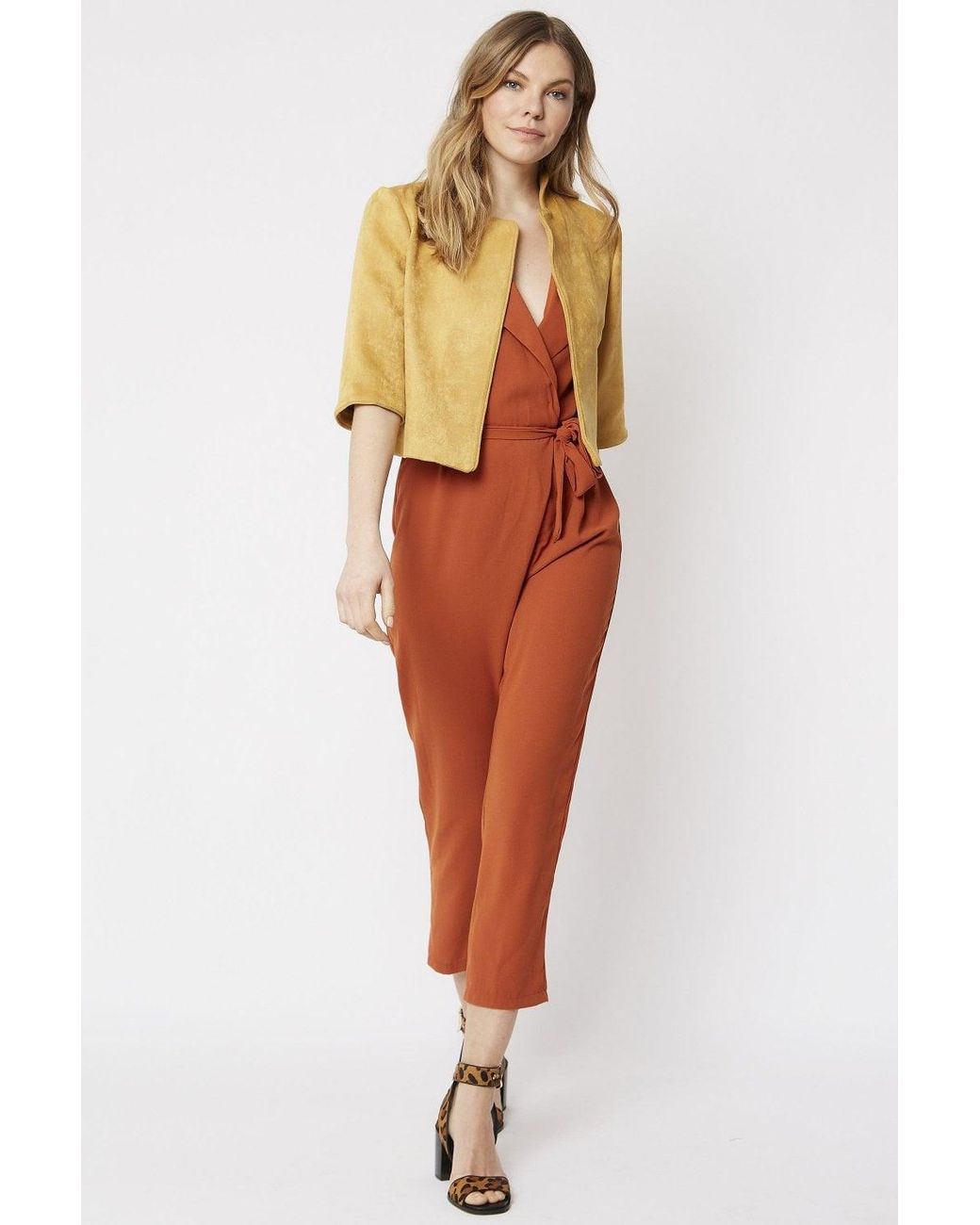 Jayley Orange Faux Suede Jacket