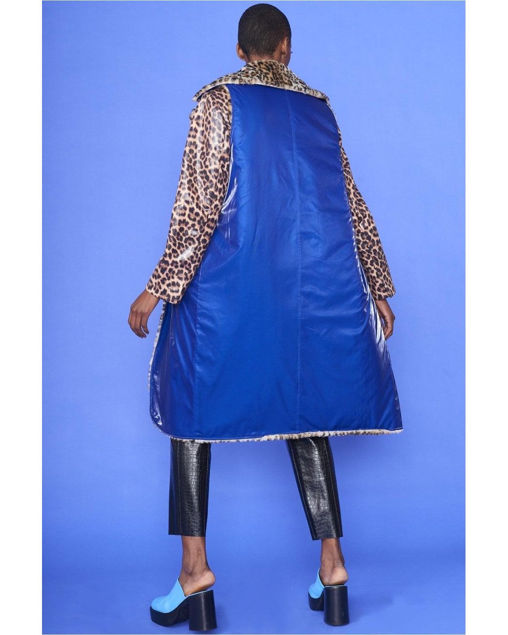 Jayley Blue Reversible Animal Print Vest