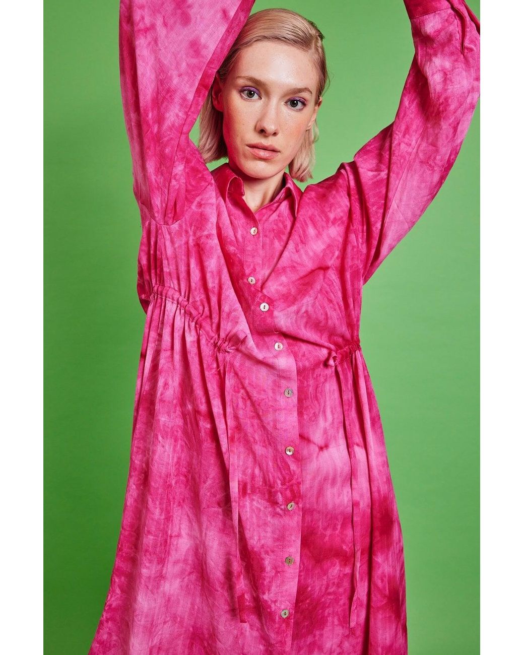 Jayley Green Love Herb Maxi Shirt Dress