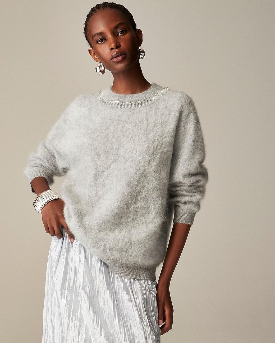 J crew embellished sweater hotsell