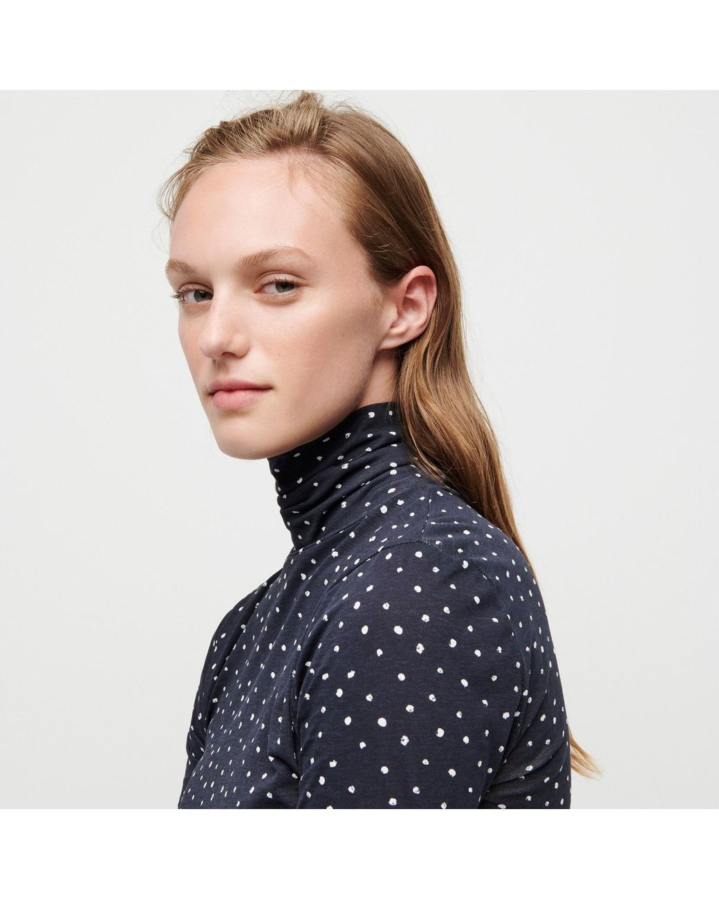 J.Crew Tissue Turtleneck In Polka Dots in Blue | Lyst