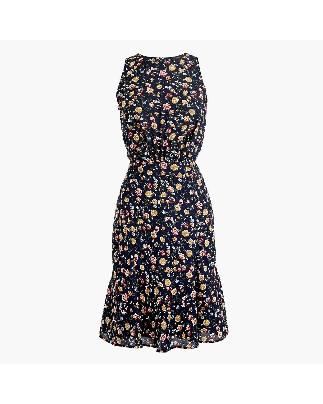 J.Crew Mercantile Ruched waist Dress In Vintage Floral in Blue Lyst
