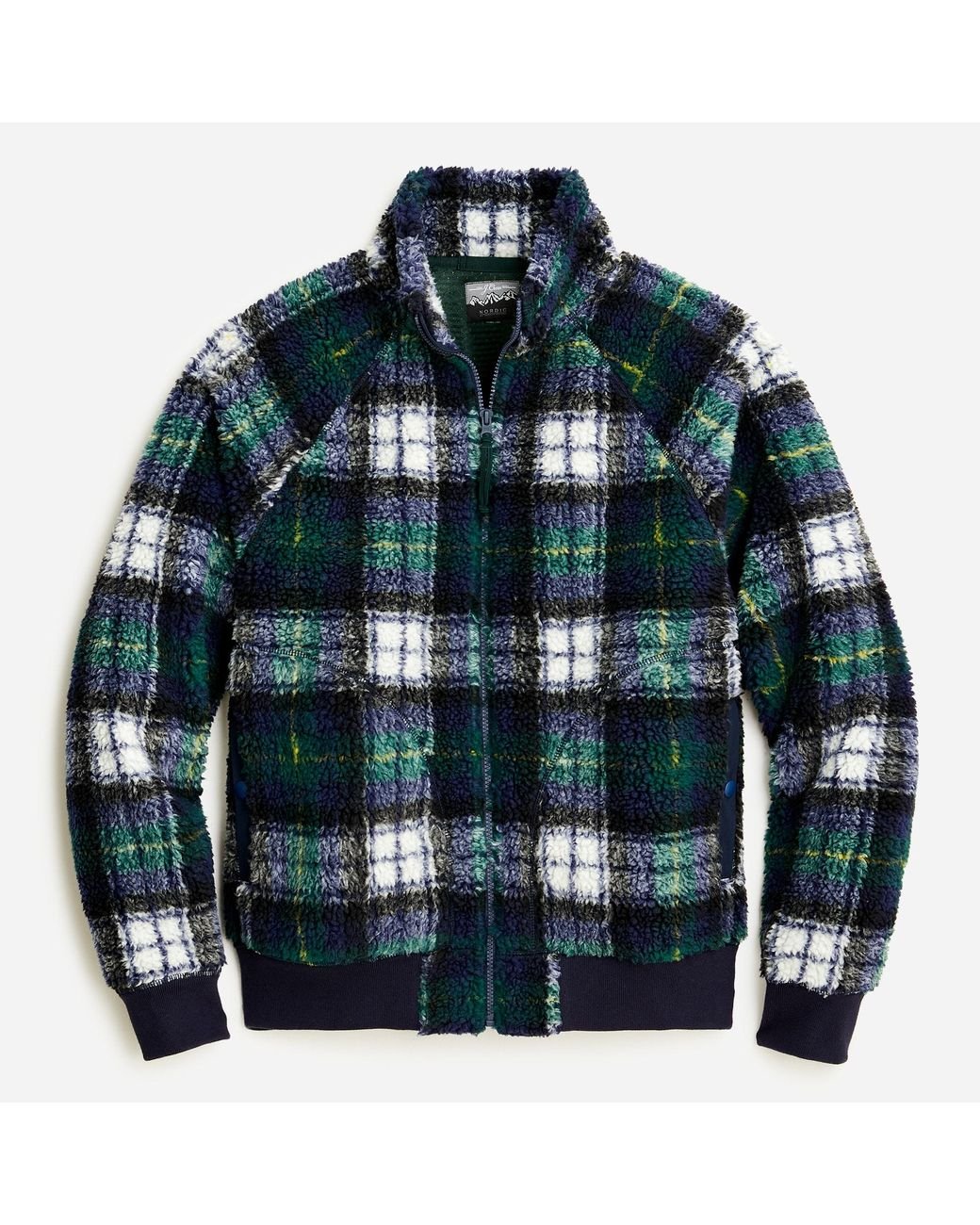 J.Crew Nordic Sherpa Fleece Jacket In Tartan in Green for Men | Lyst