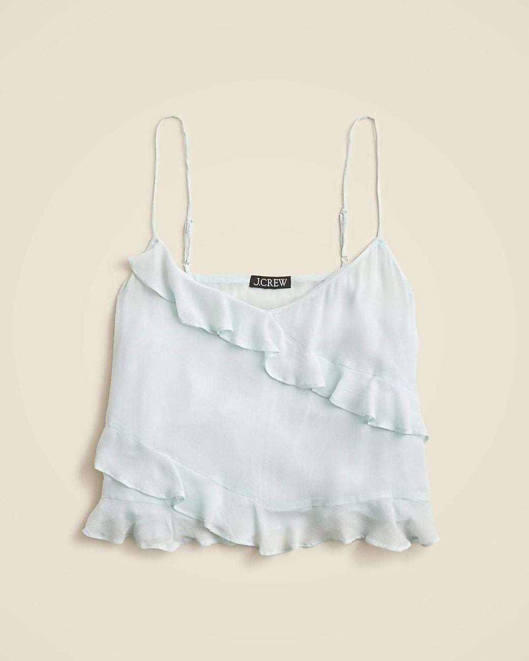 J.Crew Blue Drapey Ruffle Camisole