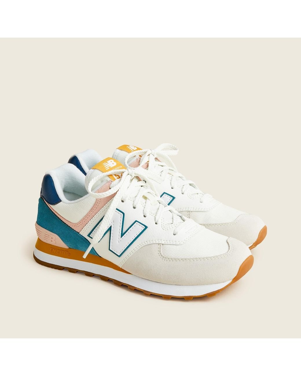 New Balance ® X J.crew 574 Sneakers In Colorblock in Pink | Lyst