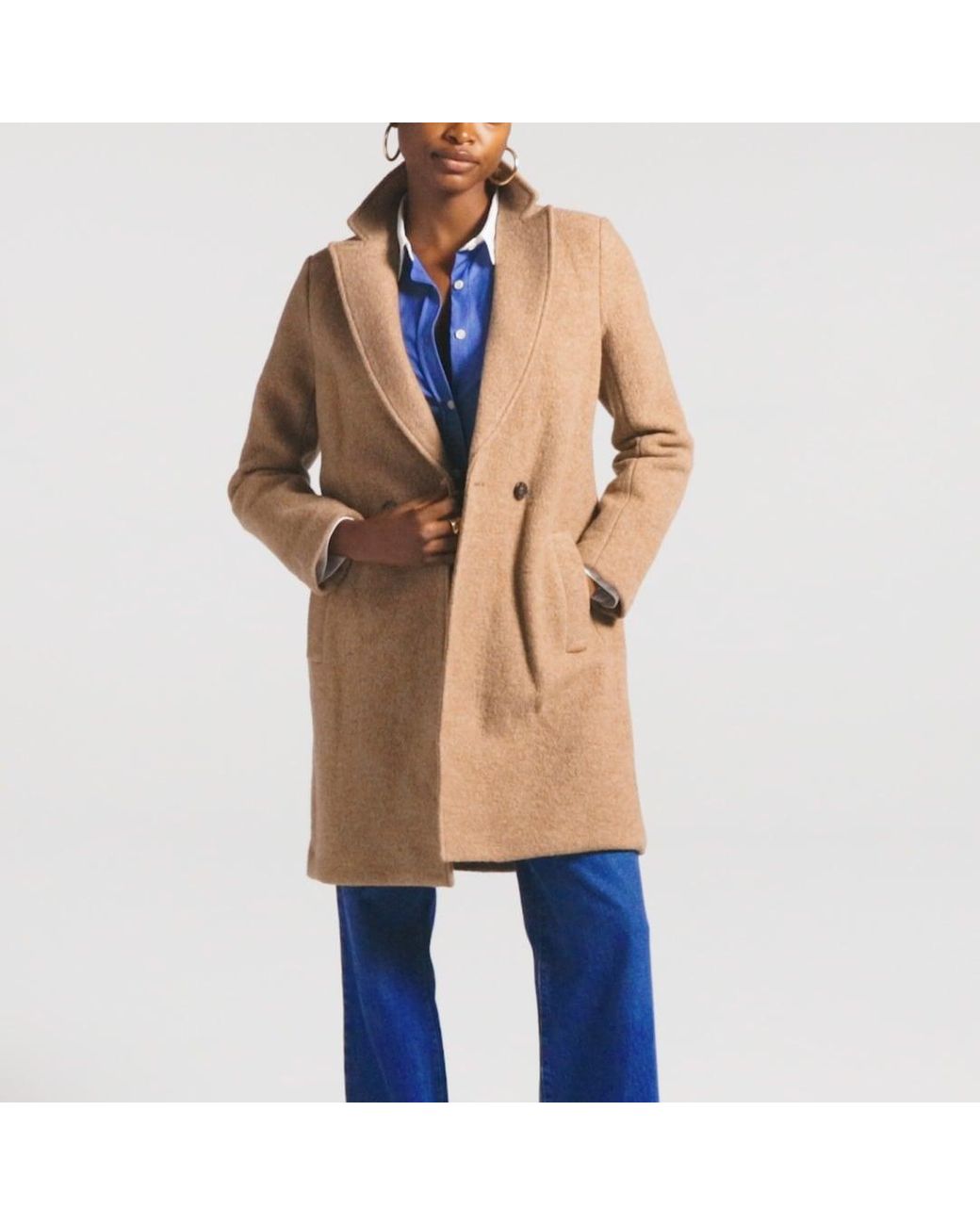 J.Crew New Daphne Topcoat In Italian Boiled Wool in Natural | Lyst