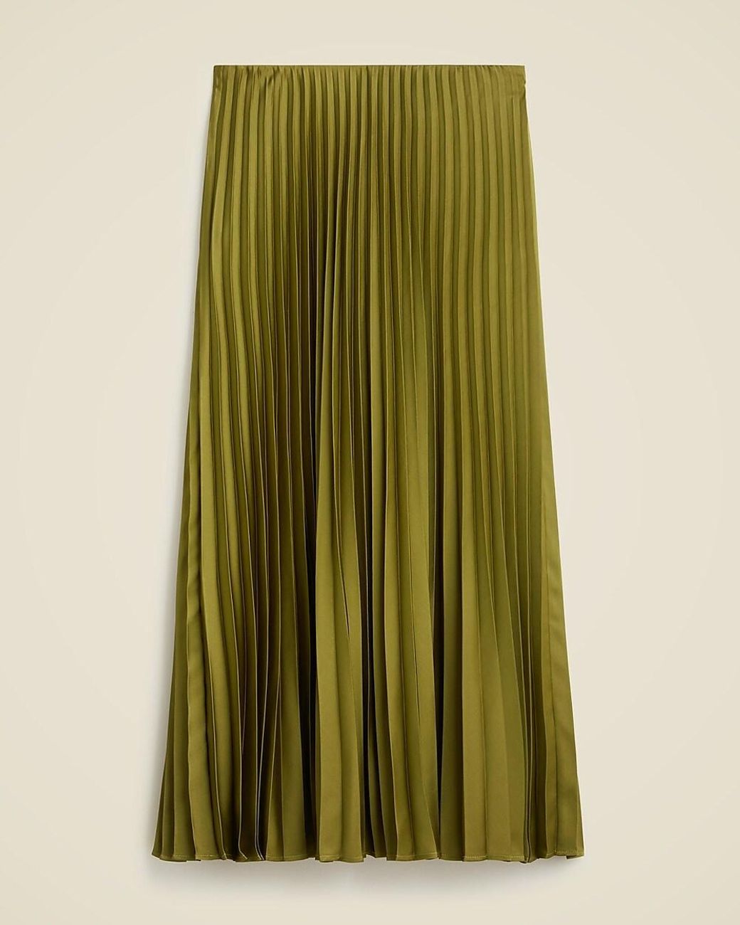 j crew green pleated skirt