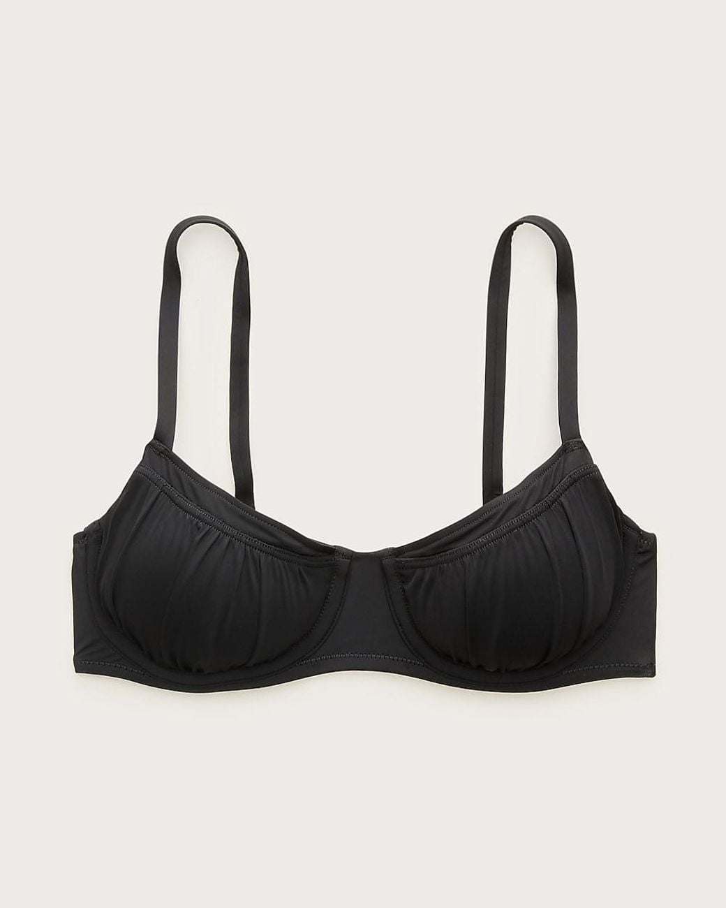 J.Crew Black Dd Ruched Underwire Bikini Top