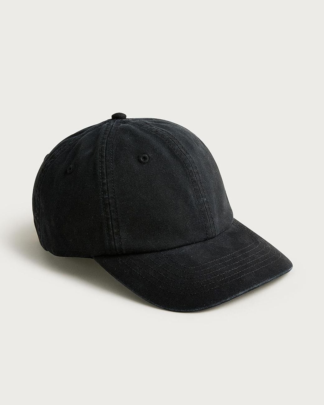 J.Crew Black Washed Canvas Baseball Cap for men