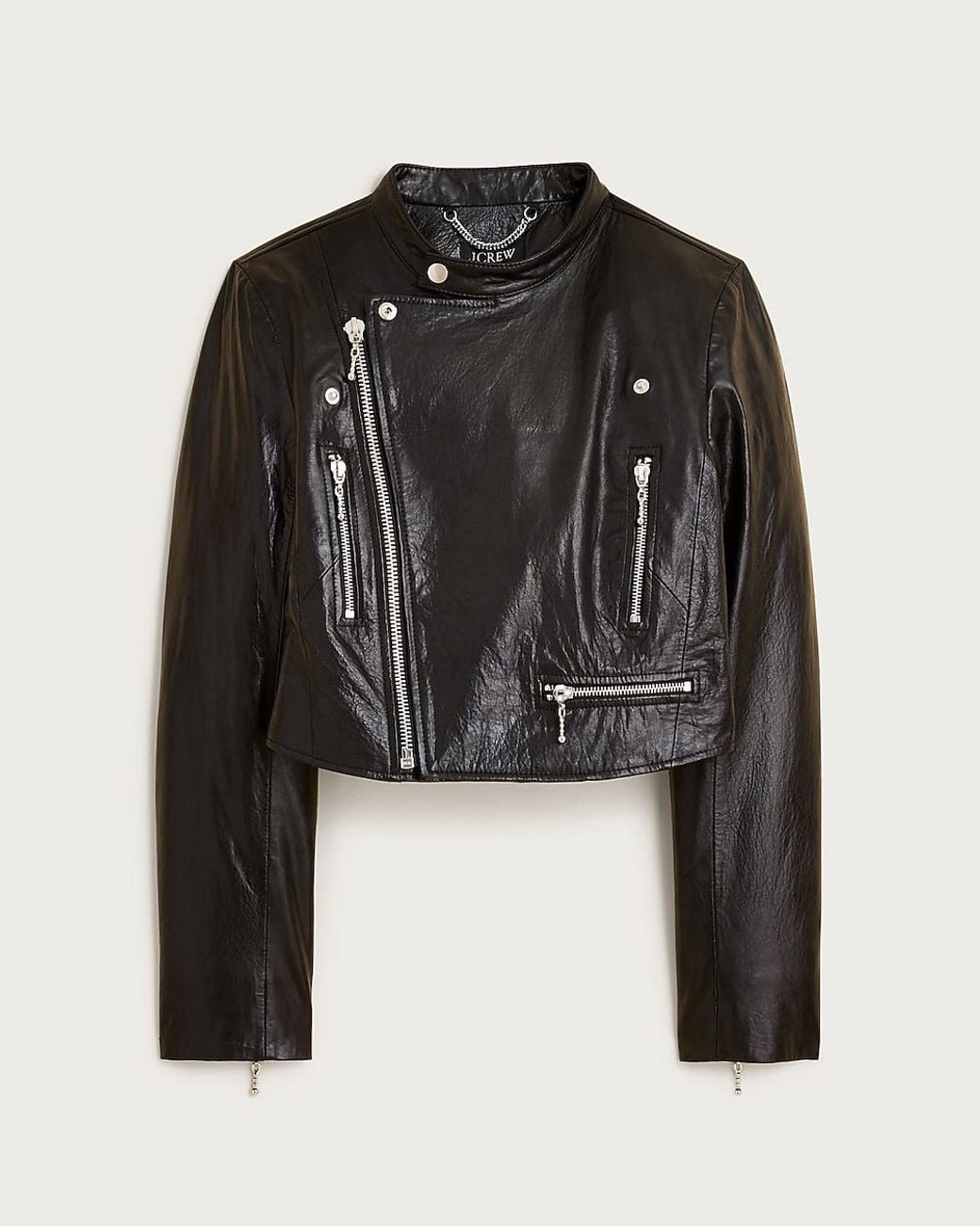 J.Crew Black Collection Shrunken Leather Moto Jacket