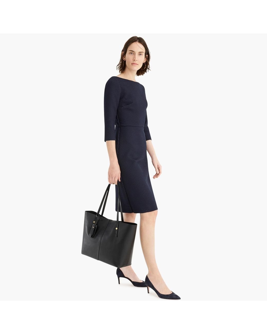 J.Crew Boatneck Sheath Dress In Matelasse in Blue Lyst