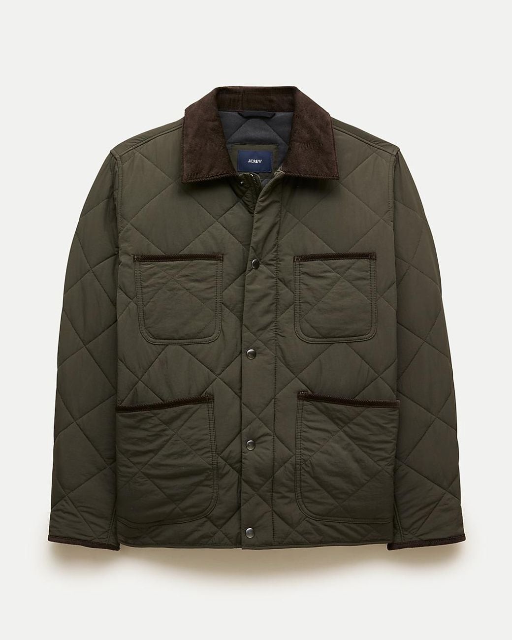 J.Crew Green Quilted Jacket With Primaloft for men