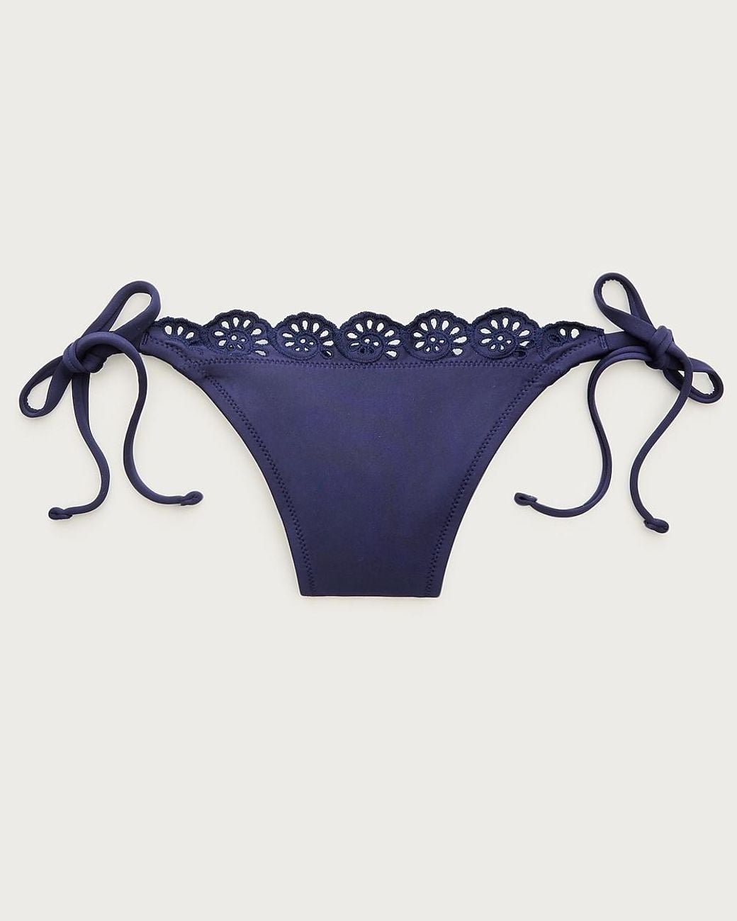 J.Crew Eyelet String Bikini Bottom in Natural | Lyst