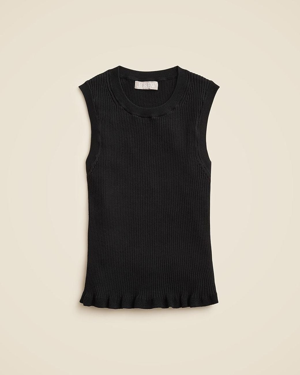 J.Crew Black Ruffle-Trim Shell Tank Top