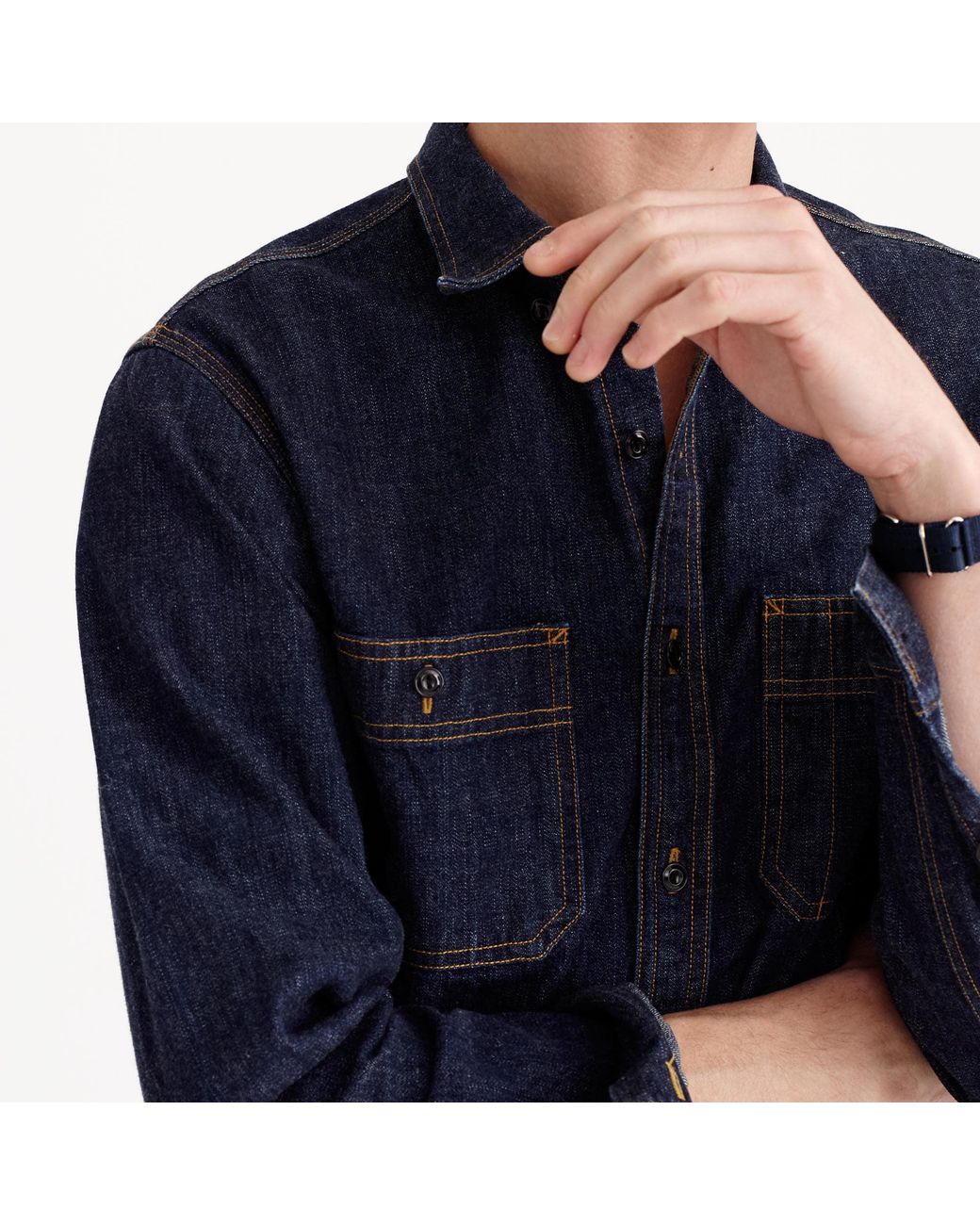 J.Crew Selvedge Indigo Denim Shirt in 