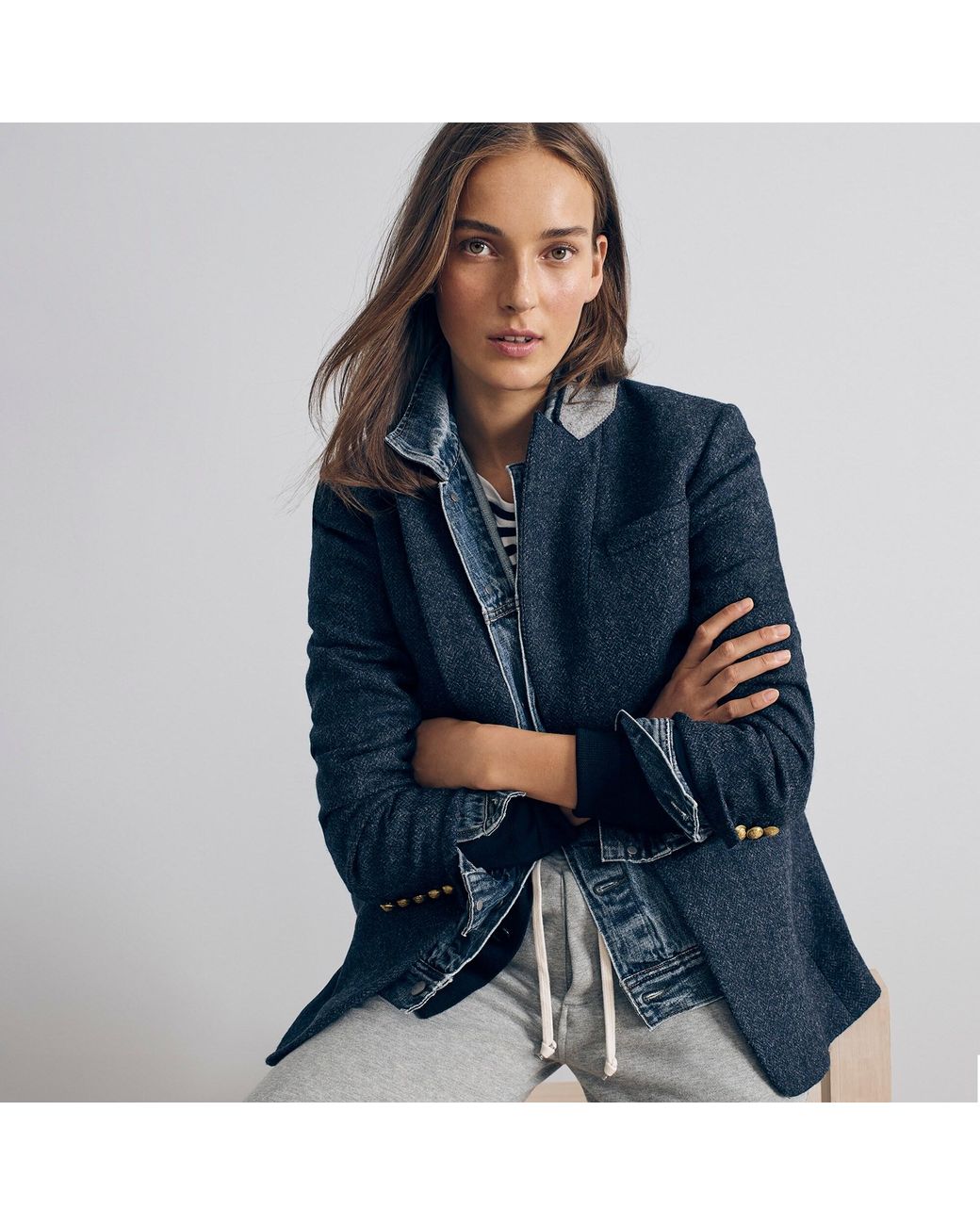 J crew parke herringbone blazer sale