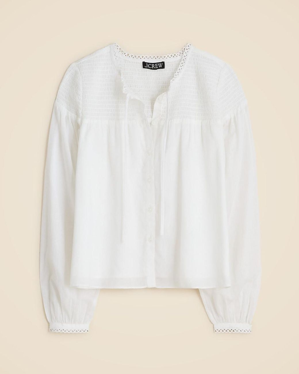 J.Crew White Popover Top