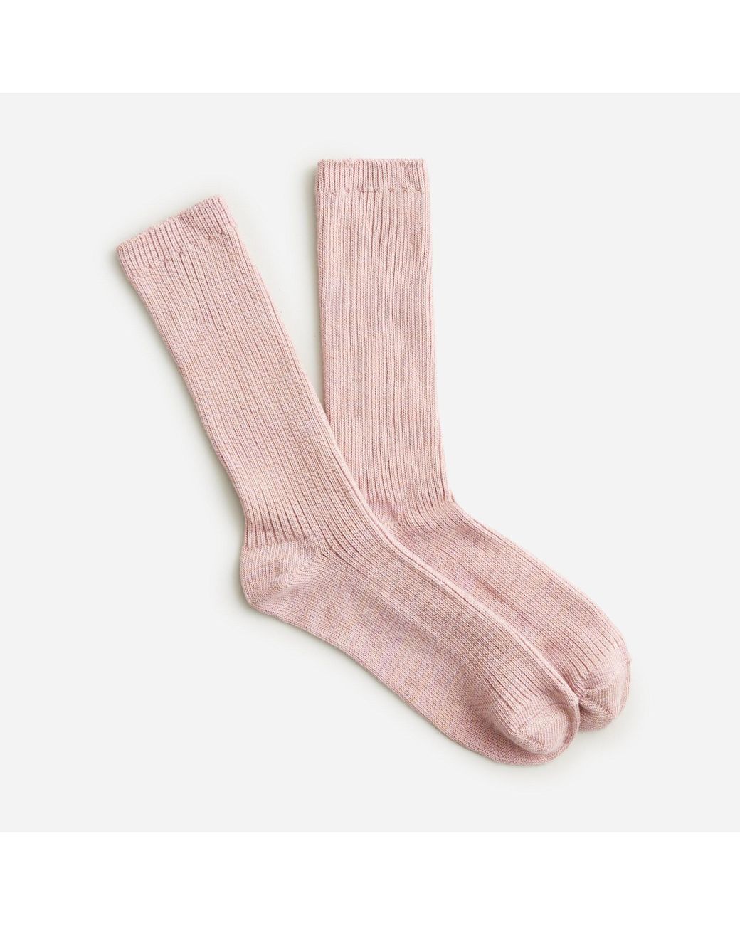 J.Crew Lightweight Marled Camp Socks in Pink Lyst