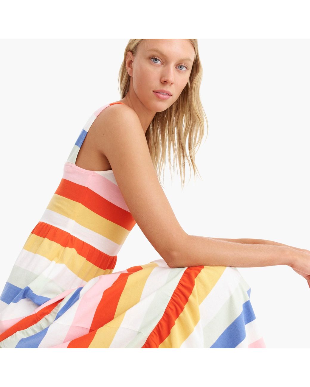 J.Crew Cotton Tiered Knit Maxi Dress In 