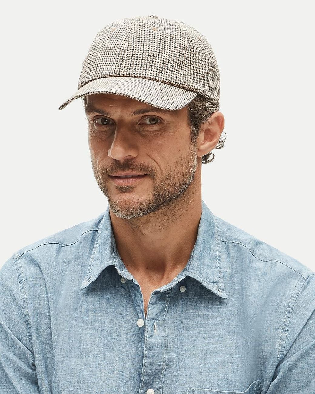 J.Crew White Houndstooth Baseball Cap for men