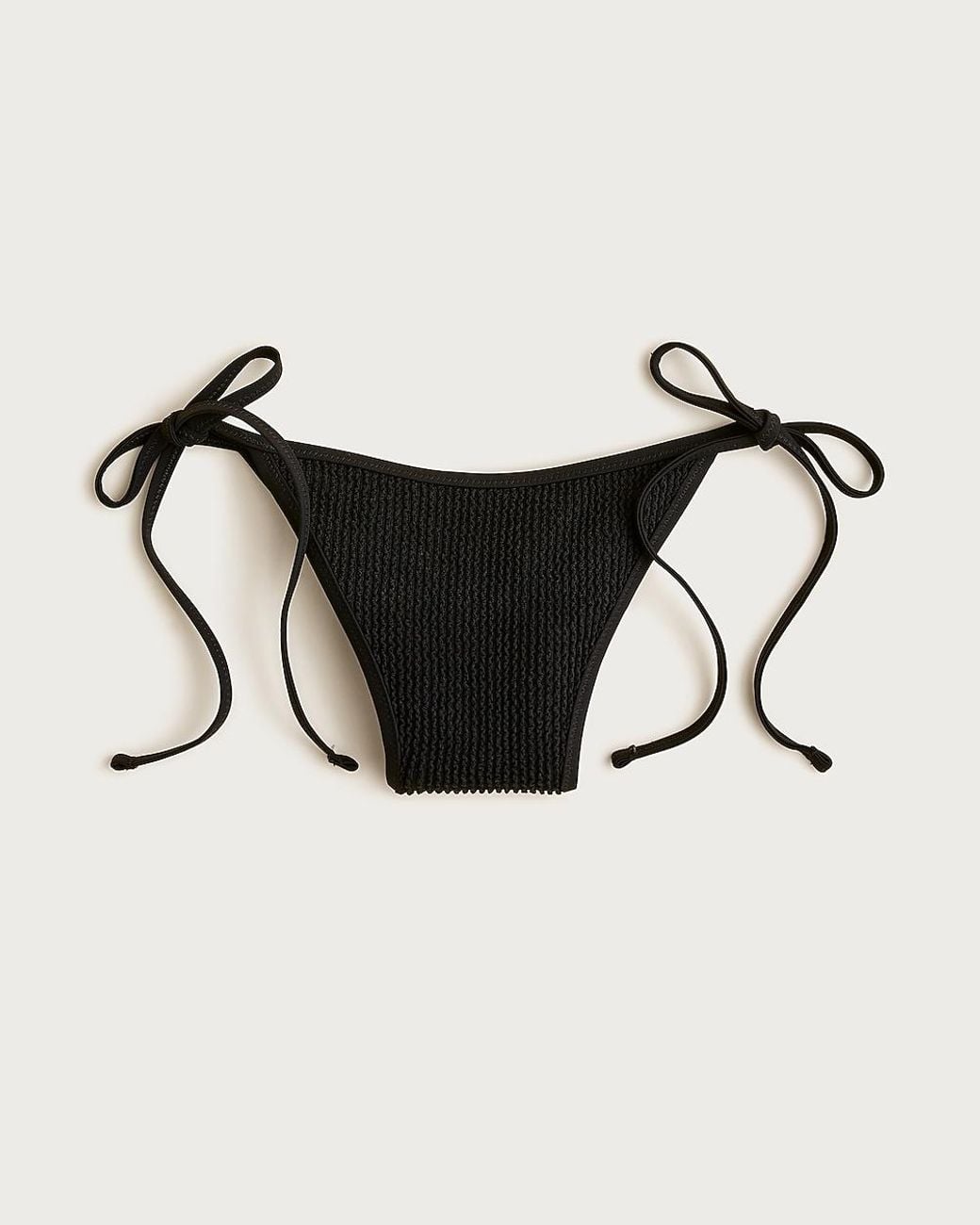 J.Crew Black Cheeky Scrunchie String Bikini Bottom