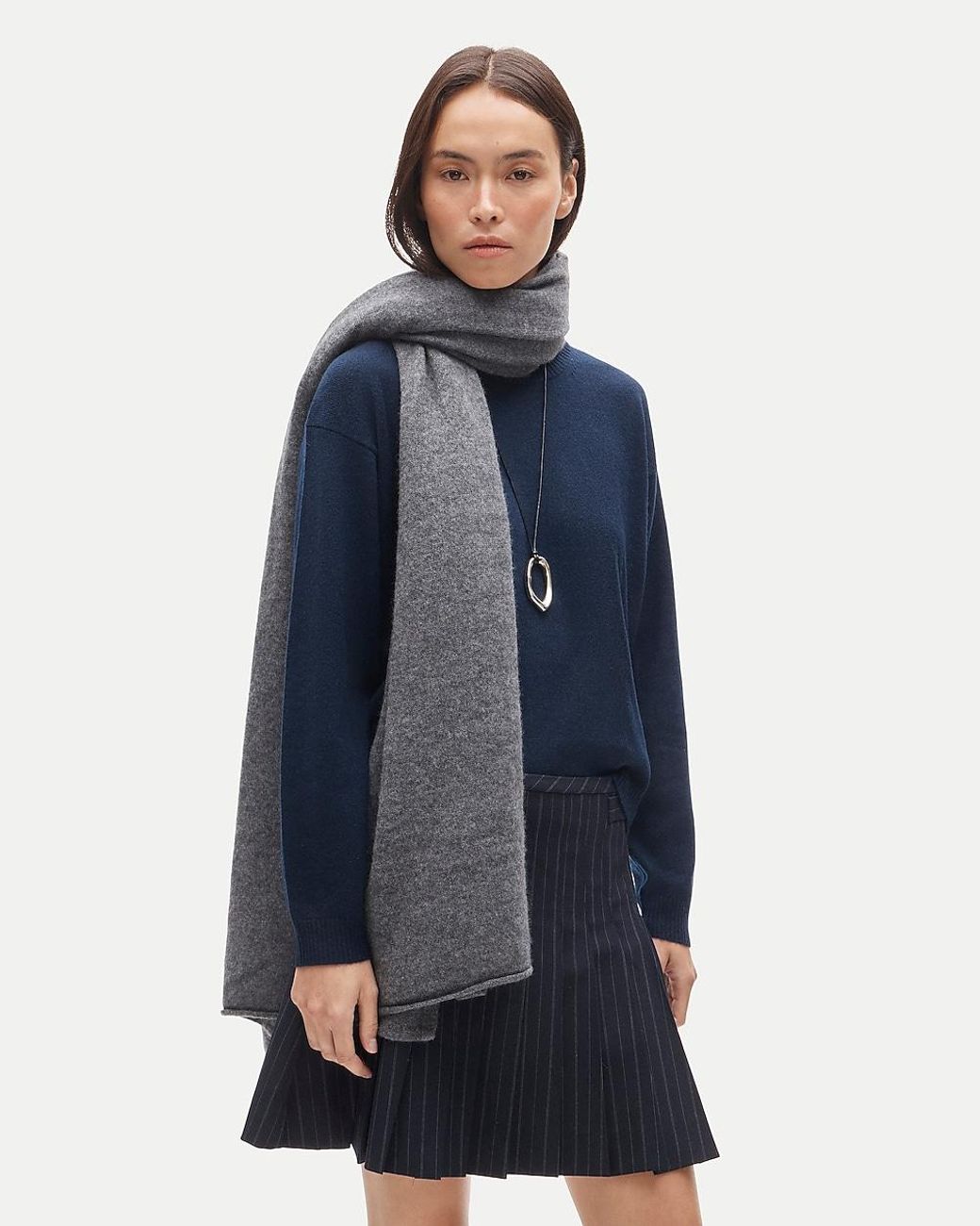 J.Crew Gray Oversized Cashmere Wrap
