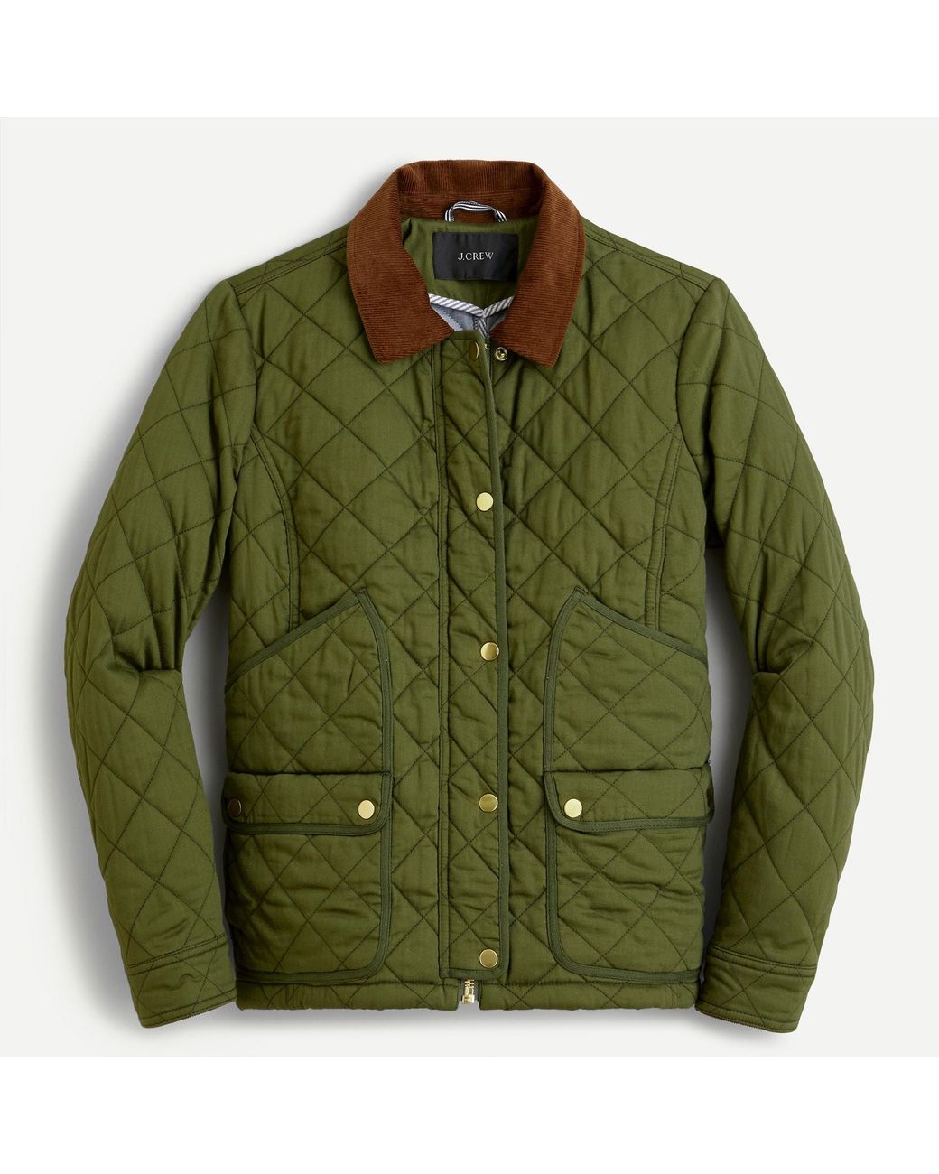 J.Crew Cotton Quilted Barn Jackettm in Deep Moss (Green) Lyst