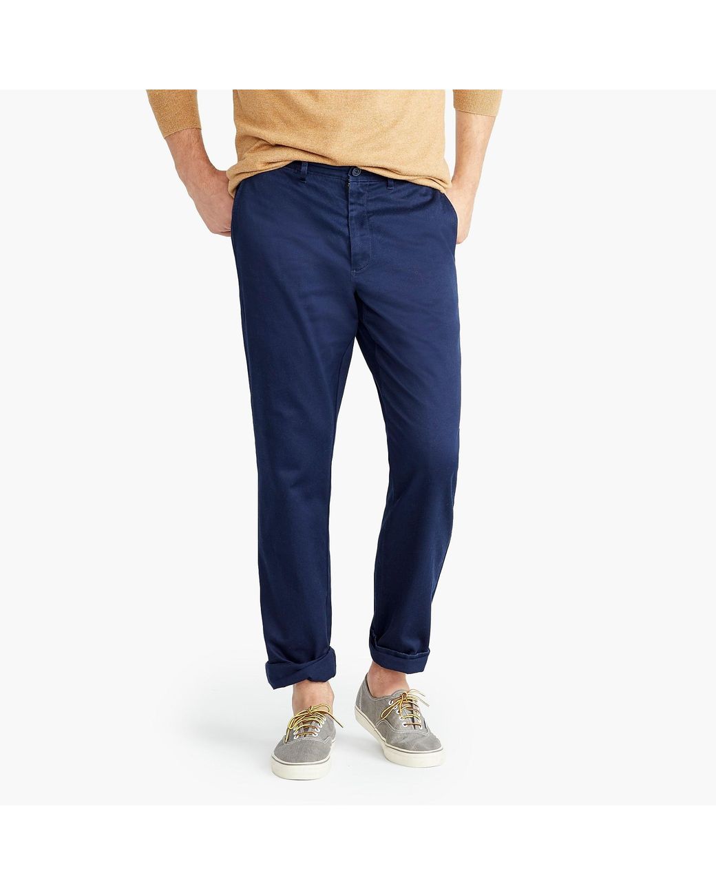 J Crew Cotton 1040 Athletic fit Stretch Chino Pant in Navy (Blue) for
