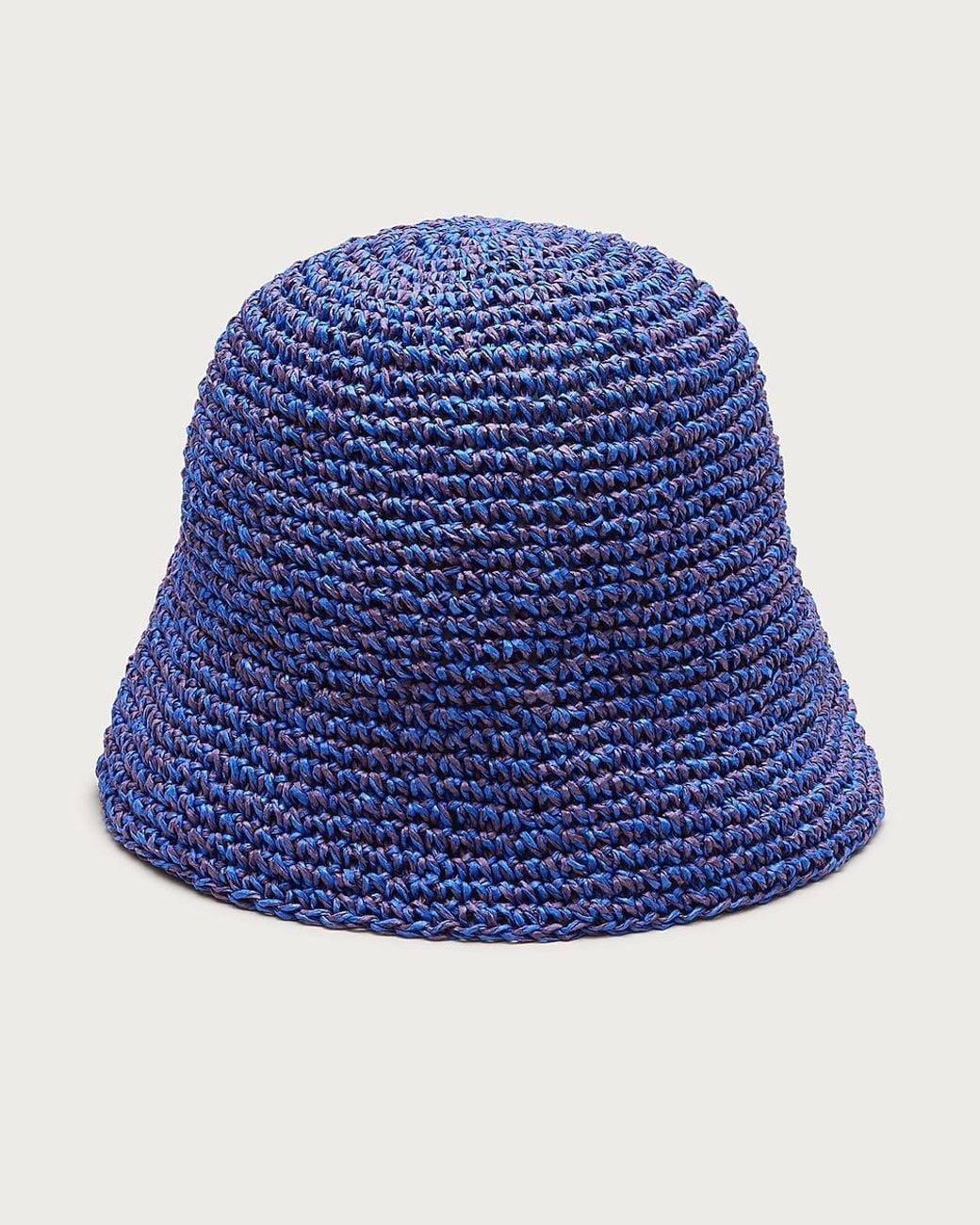 J.Crew Blue Handcrocheted Marled Straw Hat