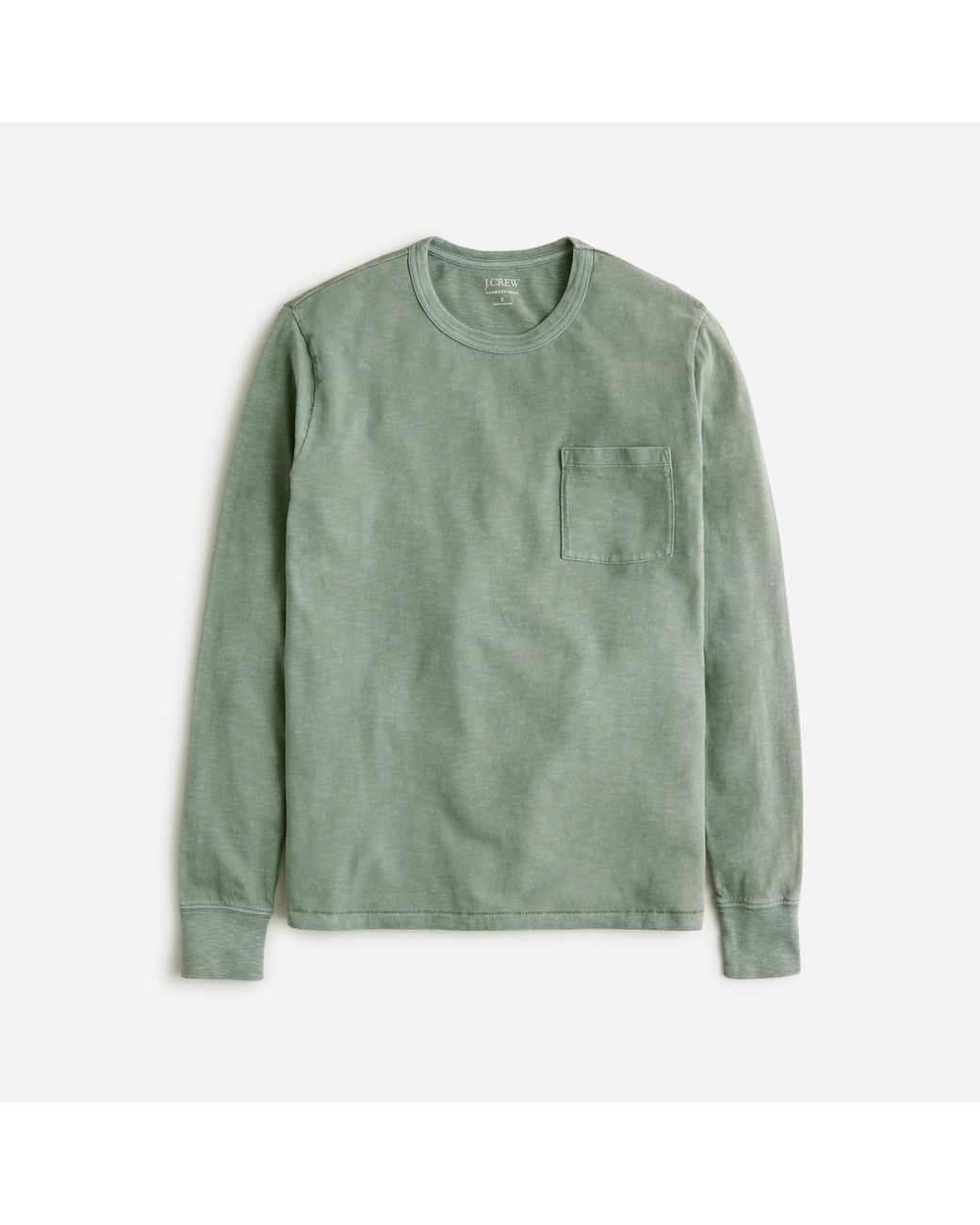 J.Crew Garment-dyed Slub Cotton Long-sleeve T-shirt in Green for Men | Lyst