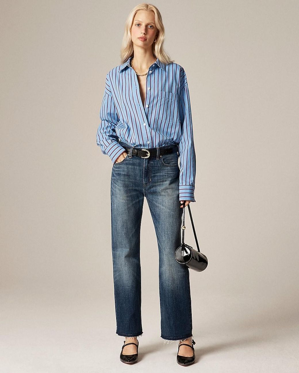 J.Crew Blue Nipped Straight Jean