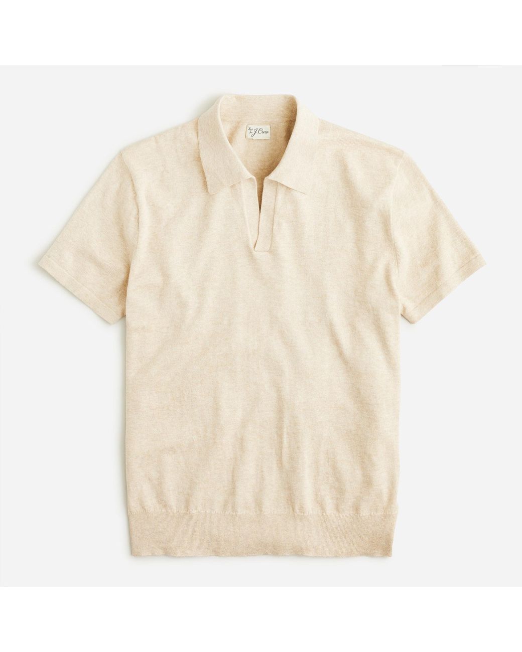 J.Crew Short-sleeve Cotton Johnny-collar Sweater In Stripe in Natural ...