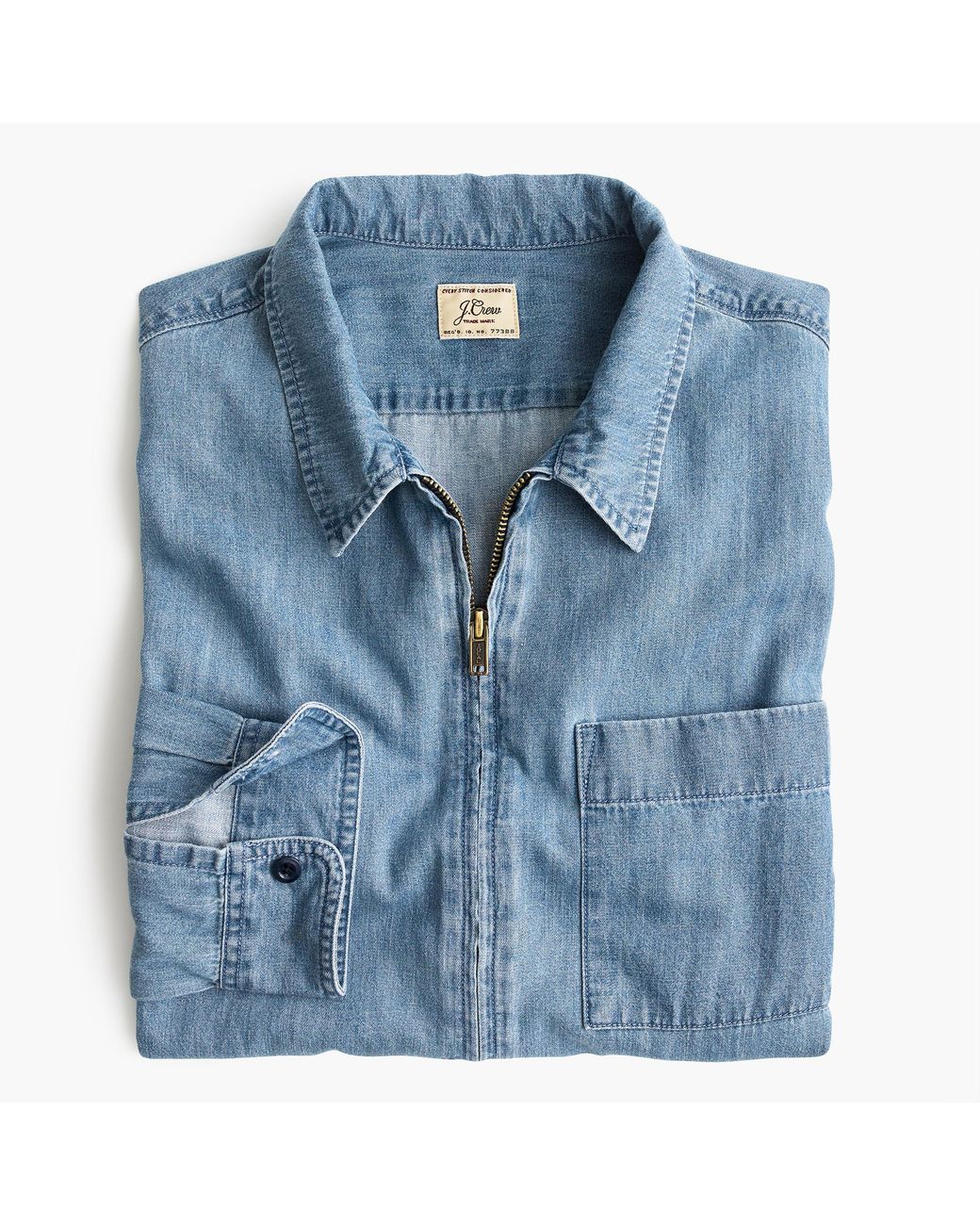J.Crew Lightweight Denim Zip-front 