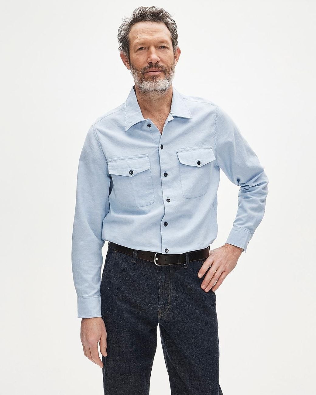 J.Crew Blue Wallace & Barnes Chambray Workshirt for men