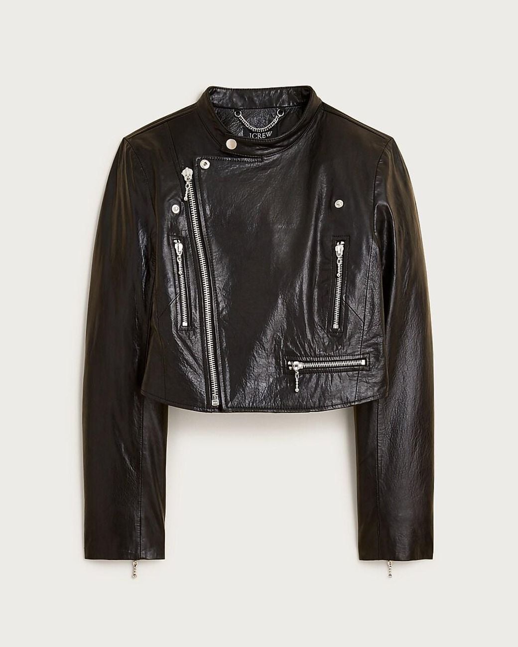 J.Crew Black Collection Shrunken Leather Moto Jacket