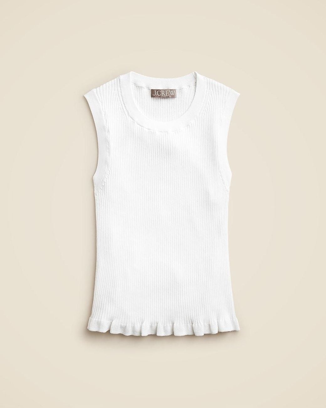 J.Crew Natural Ruffle-Trim Shell Tank Top