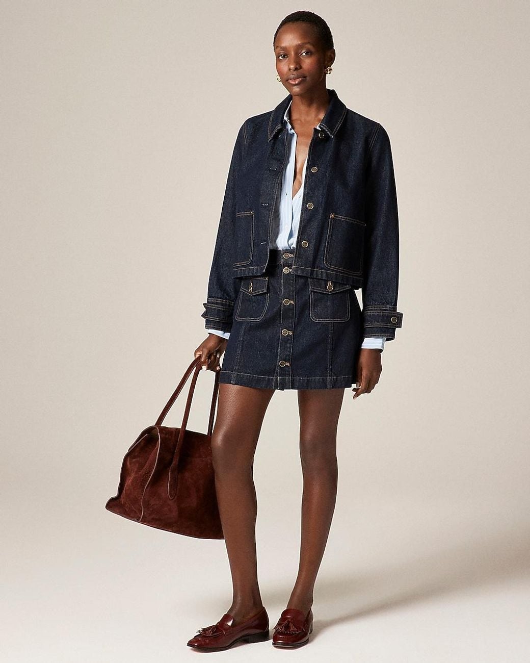 J.Crew Blue Cropped Barn Jacket