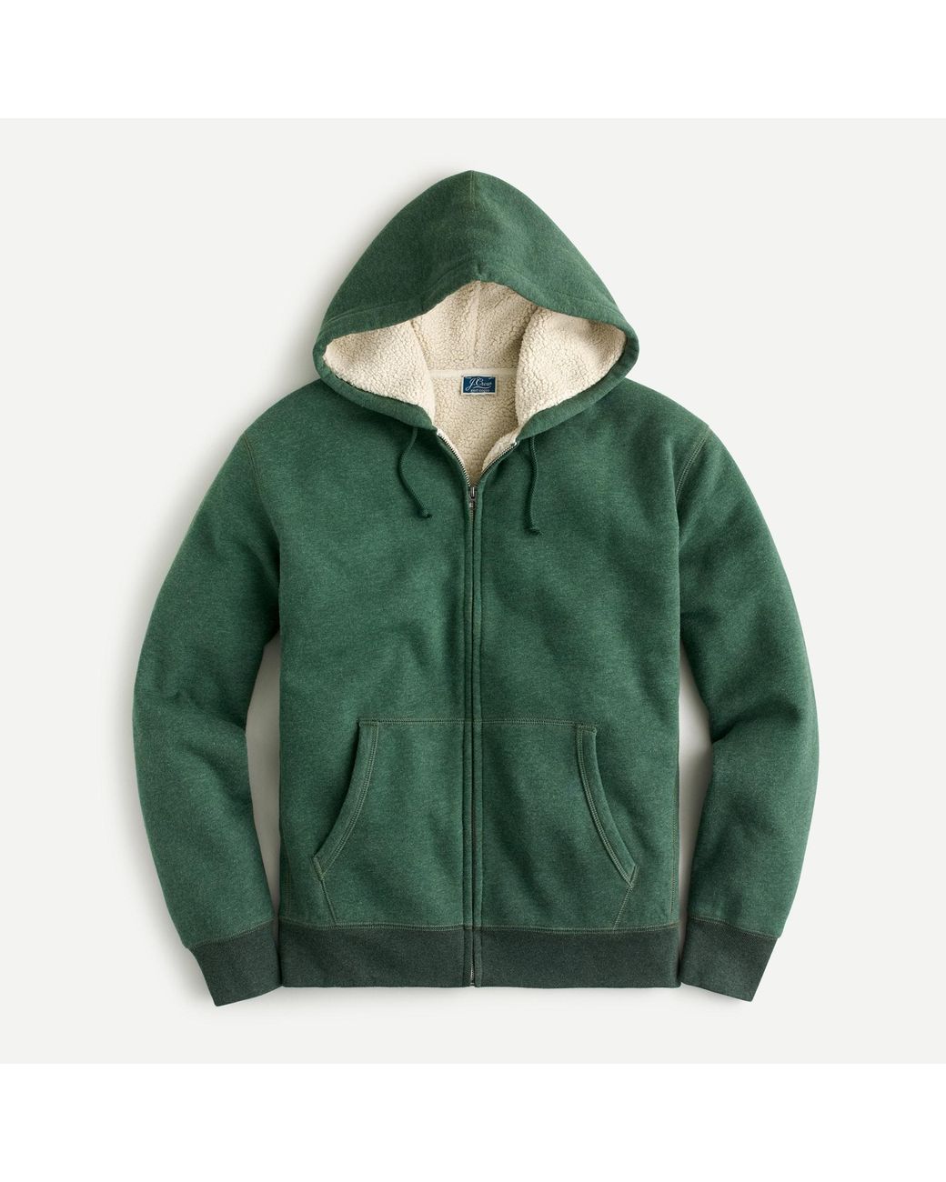 Norm etik Modtager J.Crew Marled Brushed Fleece Sherpa-lined Full-zip Hoodie in Green for Men  | Lyst
