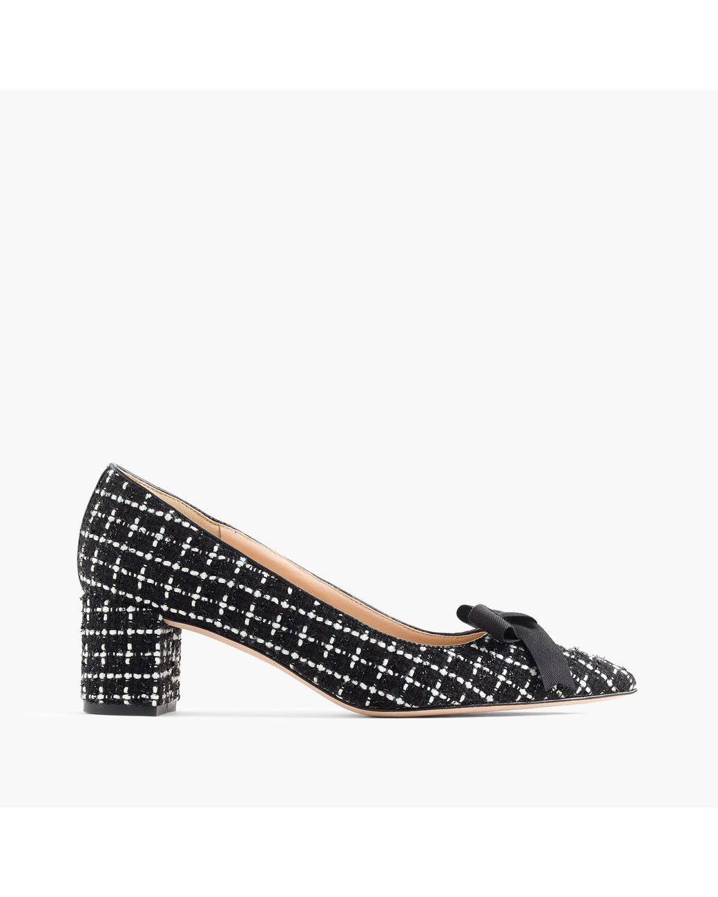 J.Crew Avery Tweed Pumps in Black White 