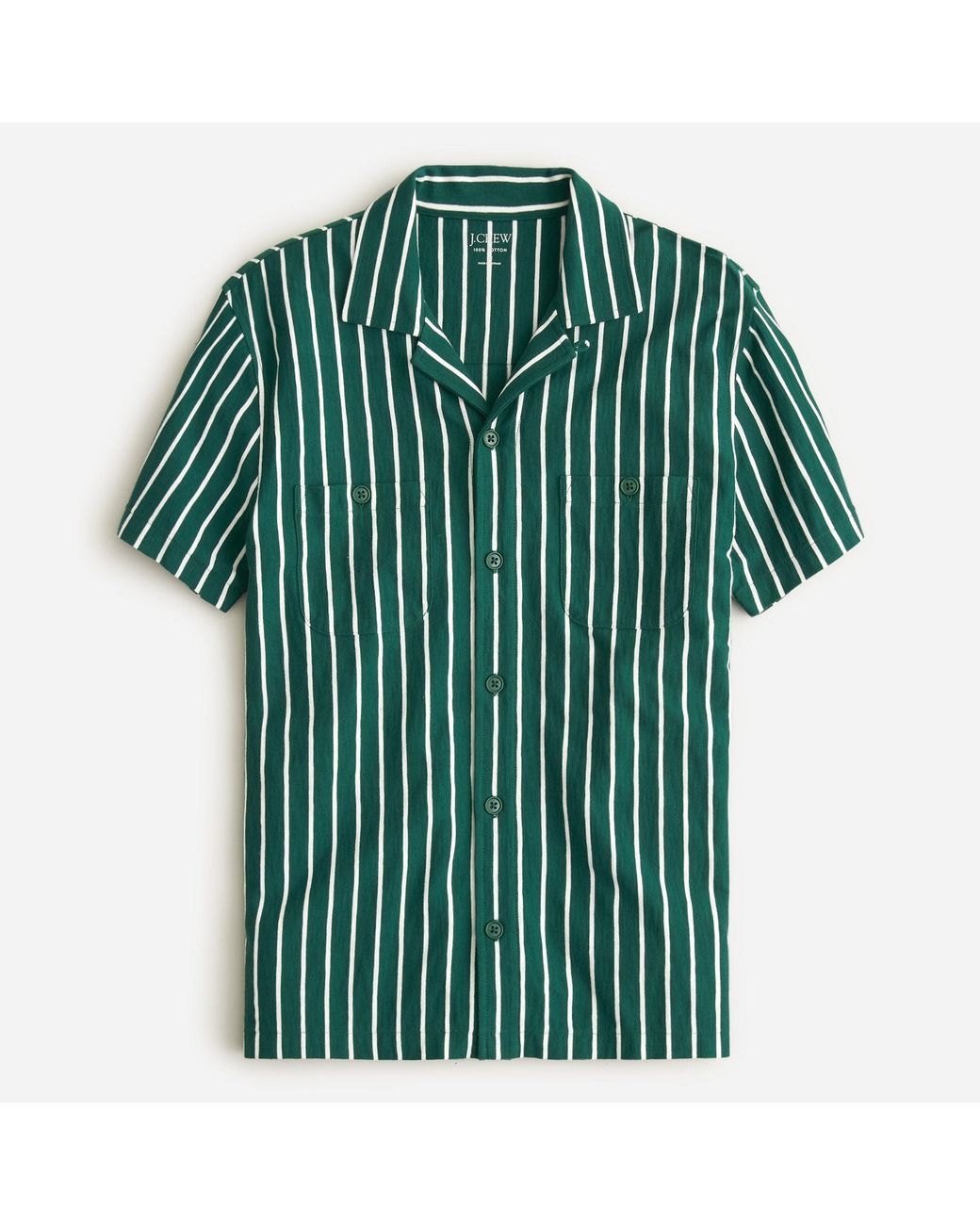 J.Crew Short-sleeve Cotton Knit Camp-collar Shirt In Print in Green for ...