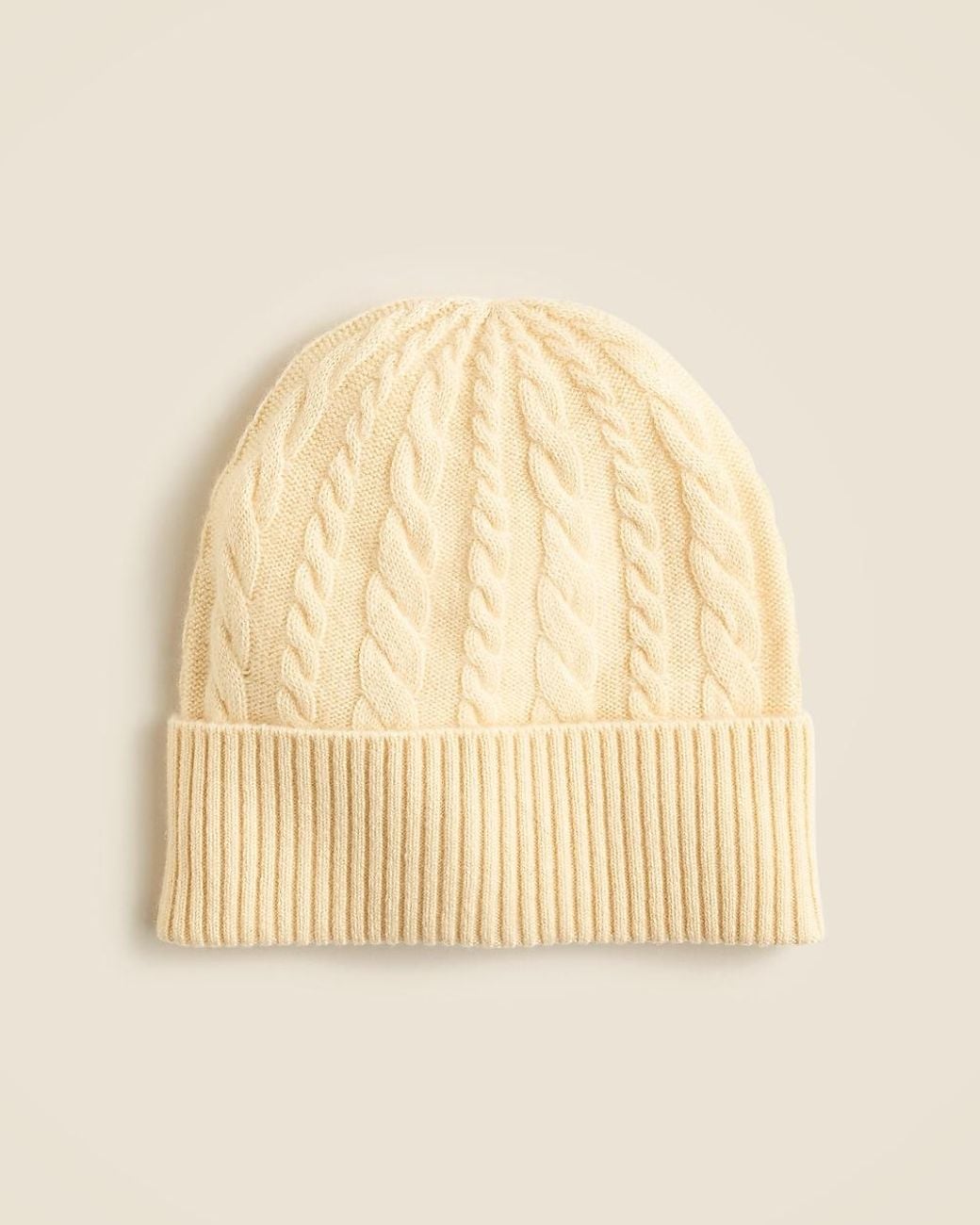 J.Crew Natural Cashmere Cable-Knit Beanie