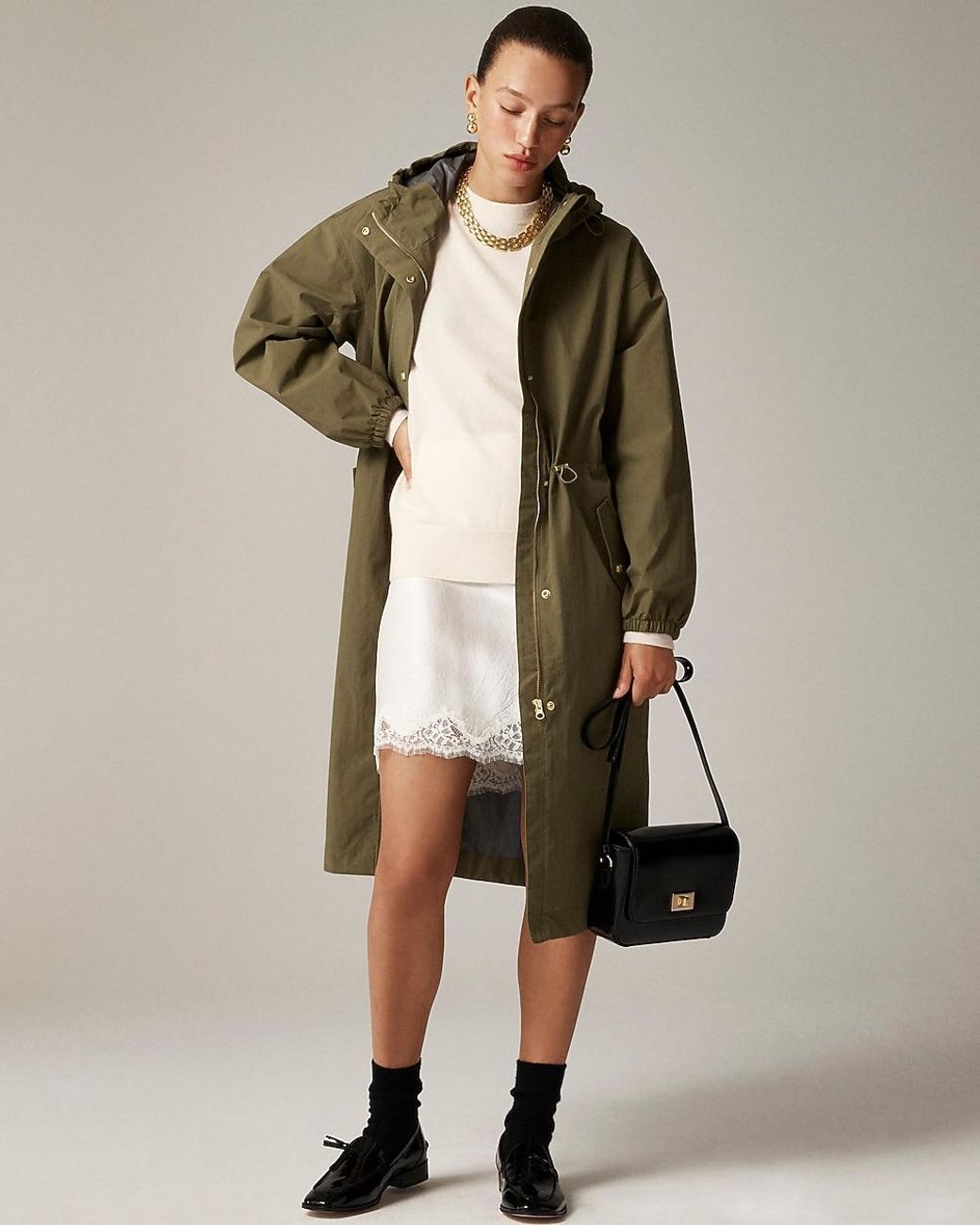 J.Crew Green Perfect Raincoat